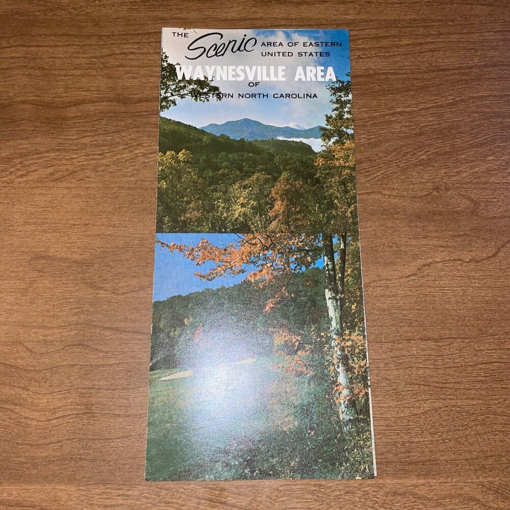 Vintage Trifold Travel Brochure Scenic Waynesville NC 1970s Color Photos